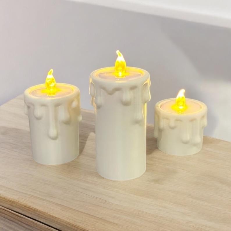 Flickering Tea Light Candle Set: Cozy Ambient Lighting image 2