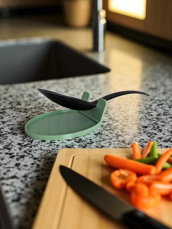 2 Cucchiai In Silicone Da Cucina E Porta Cucchiai, Resistenti Al Calore, Spatola, Appoggio Utensili, Nero, Gancio E Foro Sospensione
