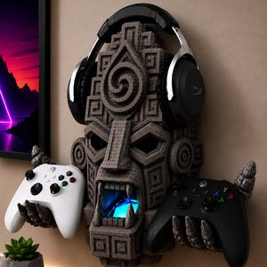 Spellbound Guardian Gaming Wandhalterung | Kopfhörer Halter | RGB-LED-Ständer