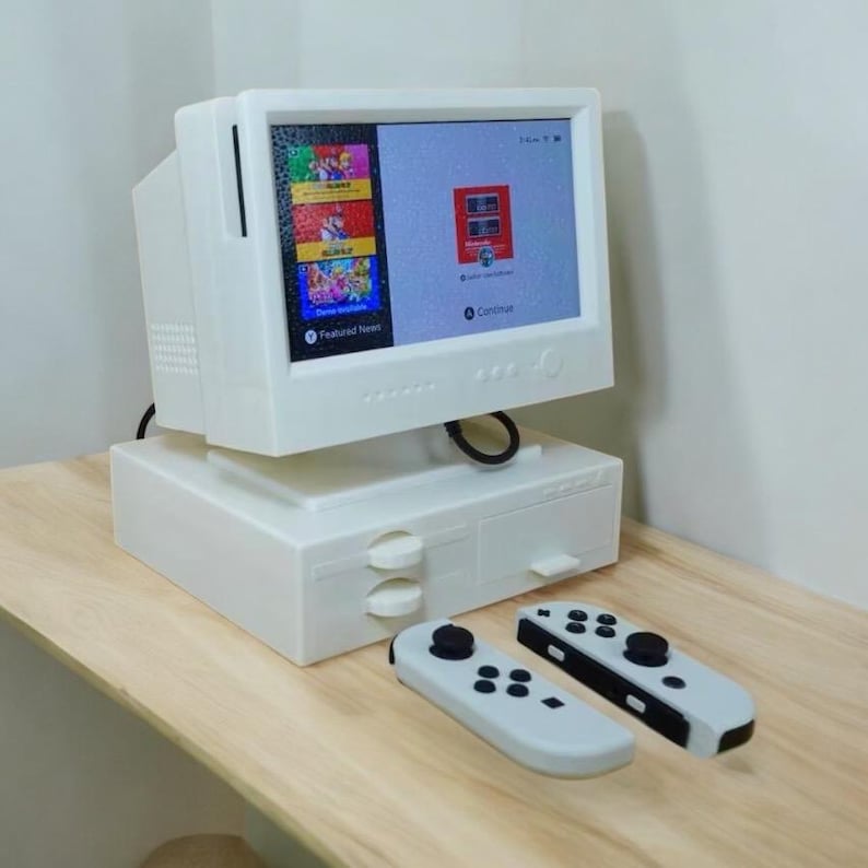 Retro Computer Nintendo Switch Dock: Gaming Console Display & Organizer image 2