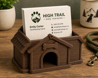 Dog House Business Card Holder | Pet Desk Decor, Veterinary Office Display