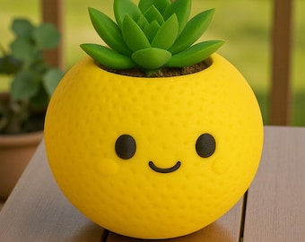 Lemon Succulent Pot | Cheerful Citrus Planter, Mini Plant Pot