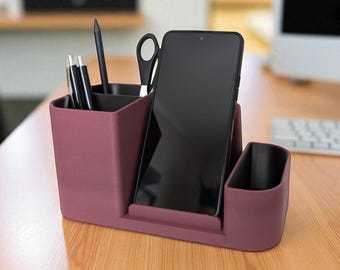 Desk Organizer Tray: Phone & Office Supply Holder