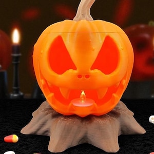 Vela de té Jack O&#39;Lantern / Luz LED de calabaza de Halloween / Decoración de calabaza espeluznante
