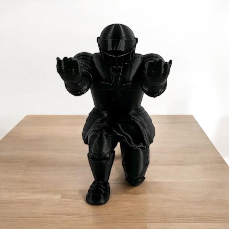 Knight Pen Holder: Medieval Desk Decor, Office Pen Stand image 3