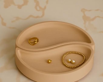 Bandeja de joyas Yin Yang: Plato minimalista para baratijas, decoración con símbolo de equilibrio