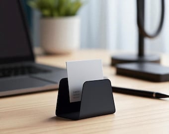 Modern Business Card Holder | Minimalist Desk Card Stand | Sleek Office Organizer