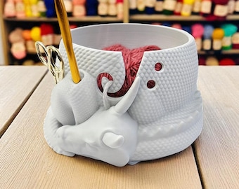 Sleeping Dragon Yarn Bowl: Fantasy Knitting Crochet Holder