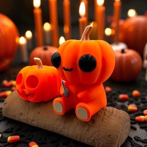 Luz LED de calabaza / Vela de té de calabaza de Halloween / Decoración de calabaza espeluznante