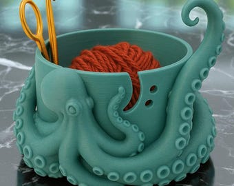 Kraken Yarn Bowl: Sea Monster Crochet Knitting Holder