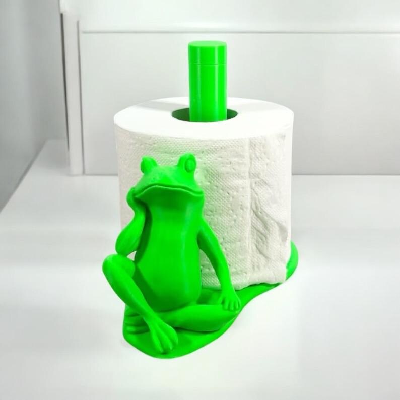 Whimsical Frog Toilet Paper Holder: Bathroom Decor Accessory image 4
