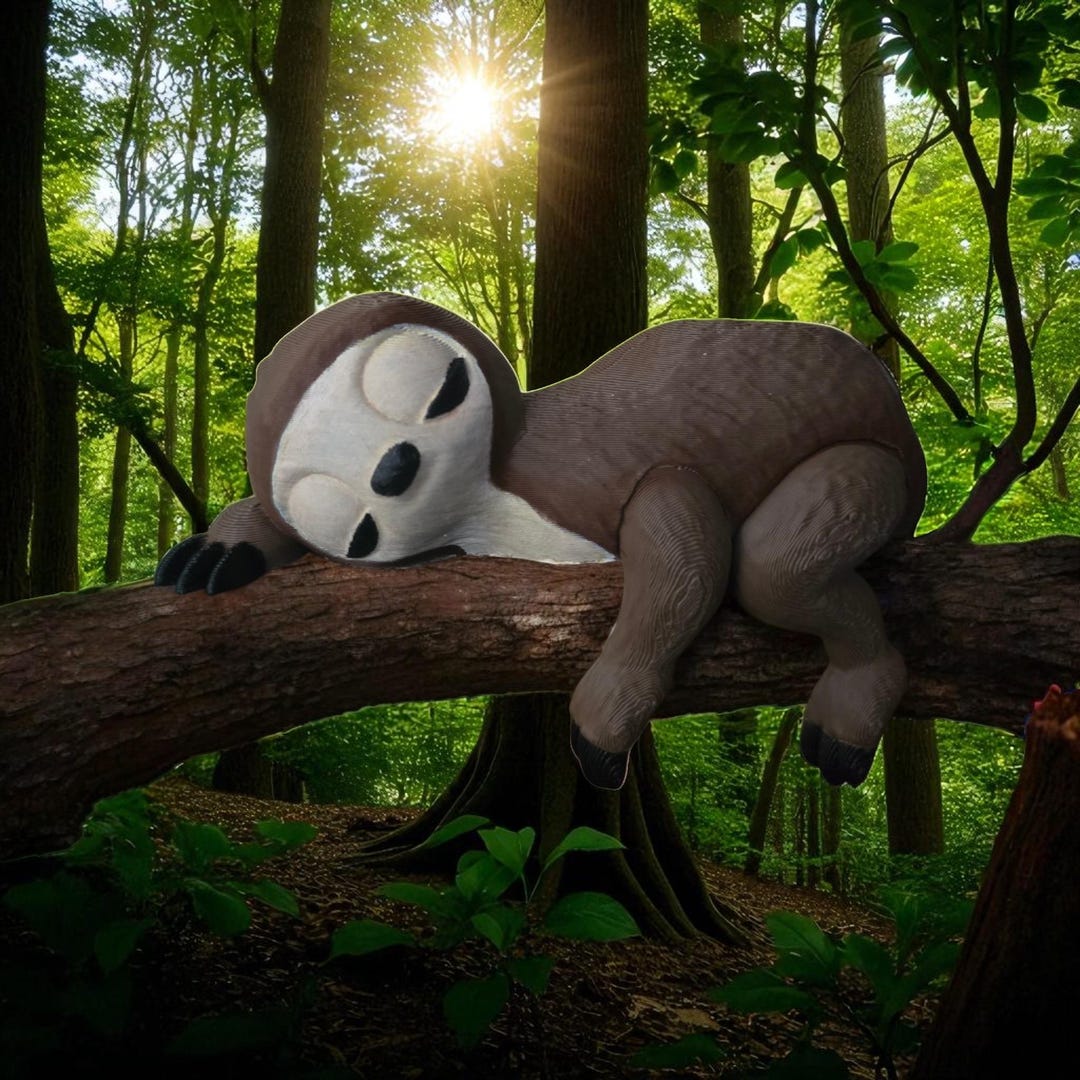 Sleeping Sloth Figurine | Shelf Decor, Animal Lover Gift - Etsy