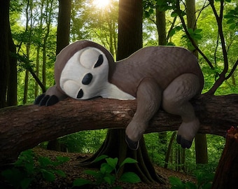 Sleeping Sloth Figurine | Shelf Decor, Animal Lover Gift