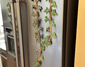 Magnetivy Fridge Magnets | Ivy Leaf Refrigerator Decor | Mini Plant Magnets for Kitchen | Greenery Fridge Accessories | Plant Lover Gift