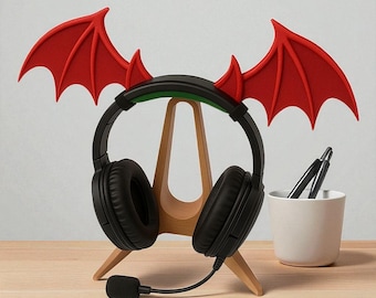 Dracula Headset Wings | Vampire Bat Headphone Attachments | Gothic Cosplay Decor