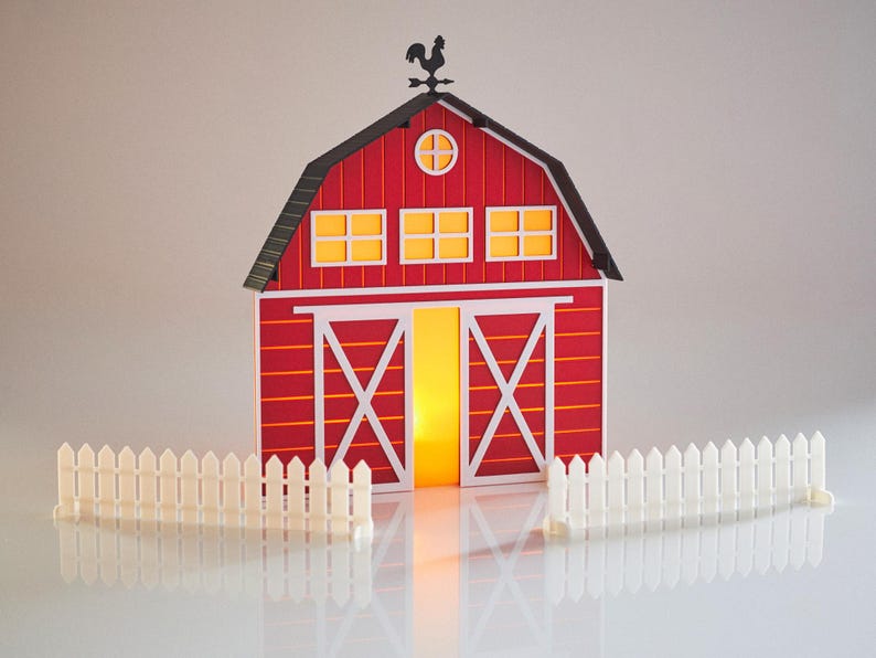 QuantumQuill3D Barn Tea Light Holder - Thumbnail 4
