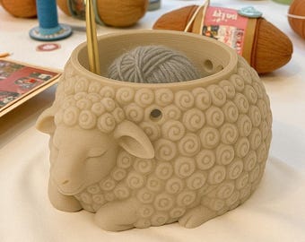 Sheep Yarn Bowl: Crochet & Knitting Tool Organizer
