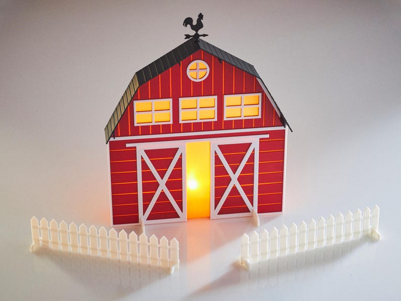 QuantumQuill3D Barn Tea Light Holder - Thumbnail 3