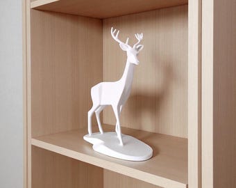 Estatua de ciervo / Figura de ciervo / Decoración de estante de ciervo del bosque