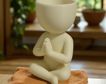 Maceta para suculentas Namaste / Maceta para posturas de yoga / Soporte para suculentas de meditación