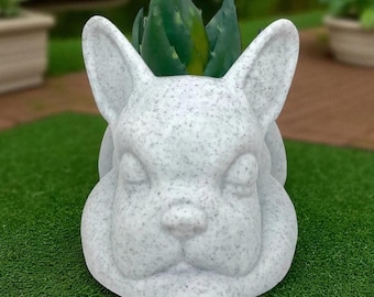 French Bulldog Succulent Planter: Sleeping Frenchie Plant Pot