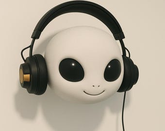 Chibi Alien Headphone Mount: Wall Mounted Headset Holder