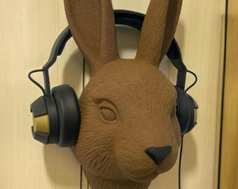 Bunny Headphone Mount: Whimsical Wall Headset Holder