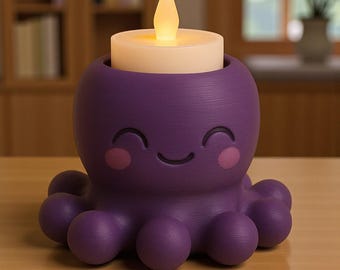 Octopus Tea Light Holder | Nautical Candle Tray, Ocean Decor