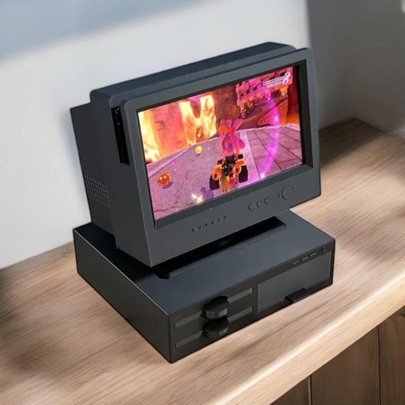 Retro Computer Nintendo Switch Dock: Gaming Console Display & Organizer image 4