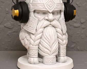 Soporte para auriculares de soldado enano / Decoración de jugador de fantasía