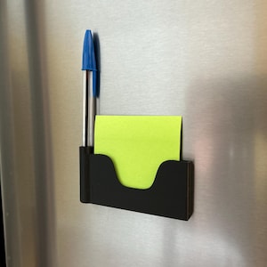 Magnetic Fridge Organizer: Sticky Note & Pen Holder