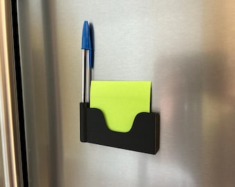 Magnetic Fridge Organizer: Sticky Note & Pen Holder