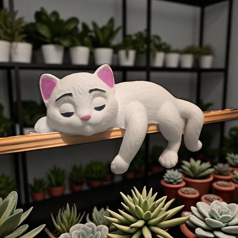 Sleeping Cat Figurine | Shelf Decor, Desk Sitter image 2