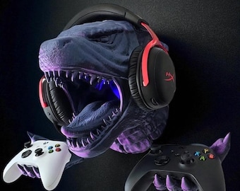 Godzilla Gaming Wall Mount | RGB Headphone & Controller Holder | Godzilla Gamer Decor