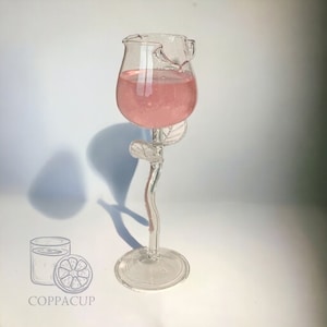 Rose Glass Romantic, rose shaped wine glass, elegant floral glass, flower home barware, wedding table decoration gift, anniversary gift