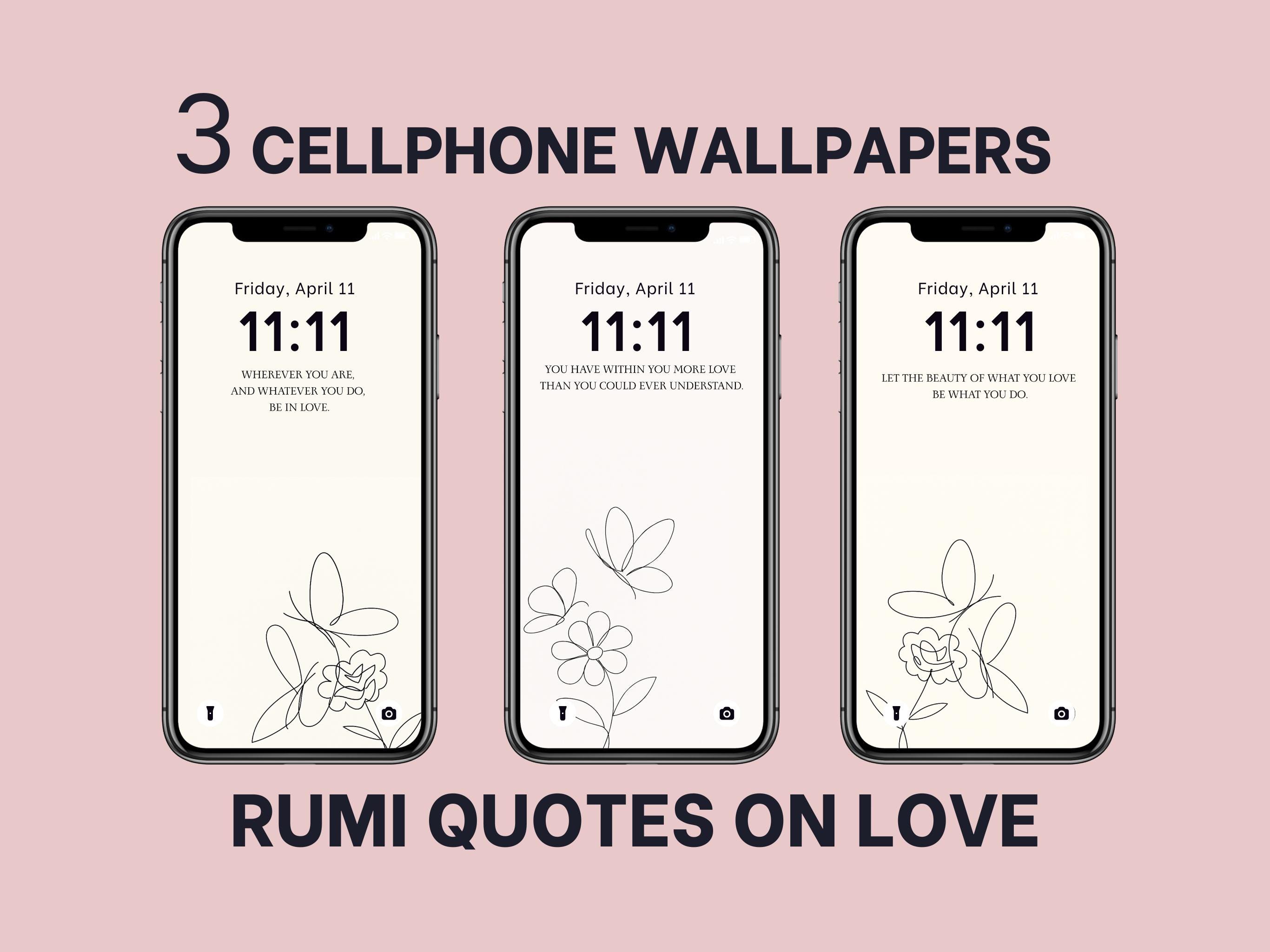 Soulful Rumi Love Quotes: 3 Phone Wallpapers for Android \u0026 iPhone - Etsy, image size:2732x2048