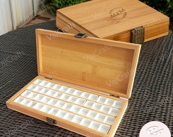 Personalized Wooden Watercolor Palette, Artist Paint Palette, Travel Paint Box, Painters Palette, Paint Tray, Go Draw, Gift For Painters