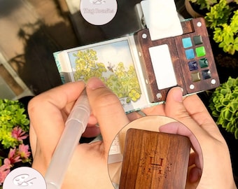 Personalized Travel Watercolor Paint Wooden Box,Watercolor Paint Wooden Box,Watercolor Set,Custom Wooden Box,Go Draw,Pocket Watercolor Paint