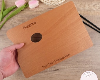 Personalised Paint Palette, Customizable, Gift For Artists and Creative Teachers / Student, Wooden Eco Friendly Art Supplies, Artist Gifts