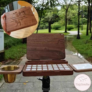 Personalised Solid Wood Travel Easel, Can Be Tiled Display, Can Be Connected to a Tripod Link Action Camera,Gift for the Artist,Artist Gifts