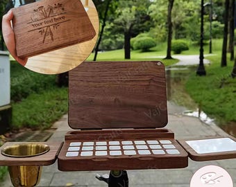 Personalised Solid Wood Travel Easel, Can Be Tiled Display, Can Be Connected to a Tripod Link Action Camera,Gift for the Artist,Artist Gifts