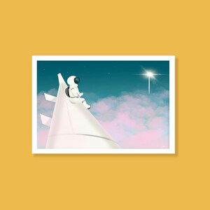 Wall Art Astronaut Print, Room Decor Print Illustration, Astronaut Space Art, Digital Art Print, Poster Astronaut Art