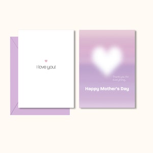 Glückliche Mutter Tages Karte, druckbare Muttertagskarte, Geschenke für Mama, Liebe dich Herzkarte für Mama, Liebe Mama Grußkarte digitaler Download.