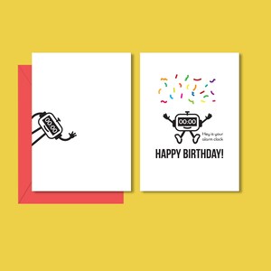 印刷可能な誕生日カード、ハッピーバースデーカード。愛する人や特別な人への面白い誕生日カード。漫画のユーモアのあるデジタルダウンロード誕生日カード。