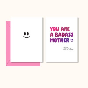 Happy Mother&#39;s Day card, printable Mother&#39;s Day card, gifts for mom, funny Mother&#39;s Day card, badass mother greeting card digital download.
