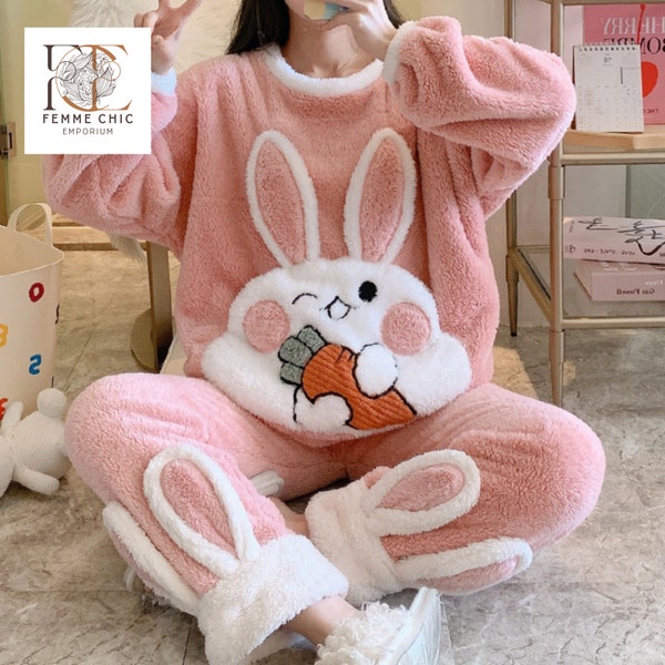 Women Pajamas Set | Coral Fleece Warm Sleepwear | Comfortable Home Clothes