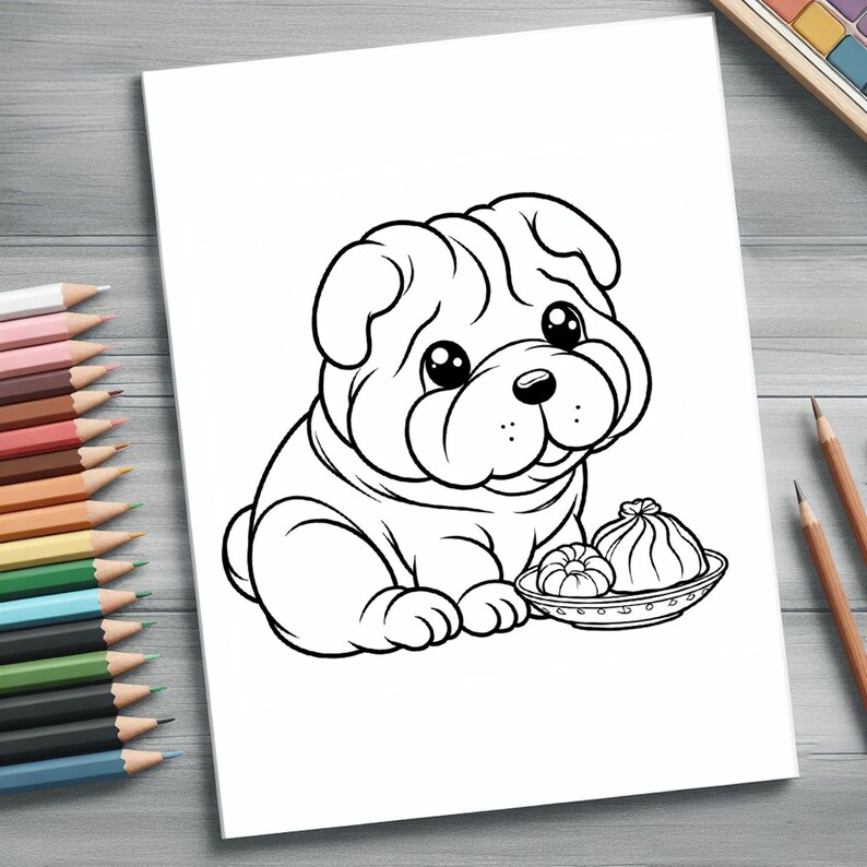 Set of 60 Dog Coloring Pages. Easy Coloring. Printable Cat Coloring