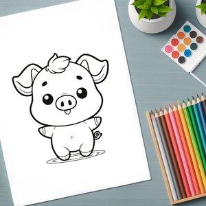 Set of 50 animal Coloring Pages easy coloring page printable animals coloring book preschool print preschool easy coloring easy preschool