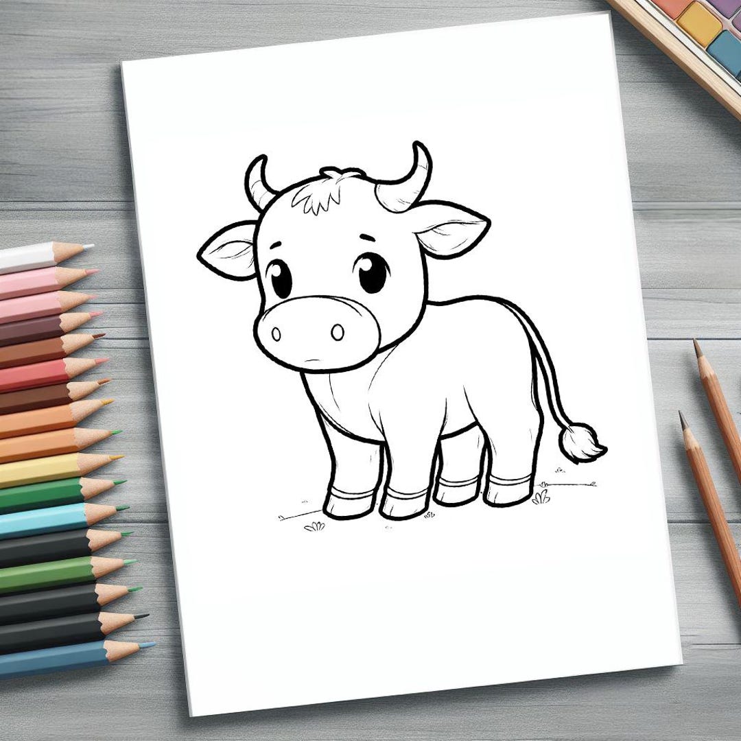 Set of 25 Animal Coloring Pages Easy Coloring Page Printable Animals ...