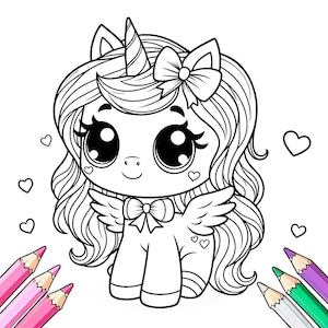 50 Cute unicorn coloring pages for kids. Kawaii unicorn coloring pages. Printable unicorn coloring pages. Unicorn coloring pages for girls.